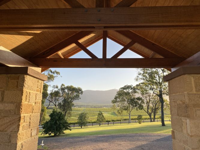View to the Brokenback range through Berenbell's portico