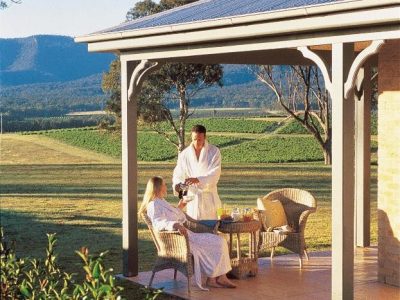 Fluffy Coat Photo Relaxing on the balcony at Berenbell Vineyard Retreat